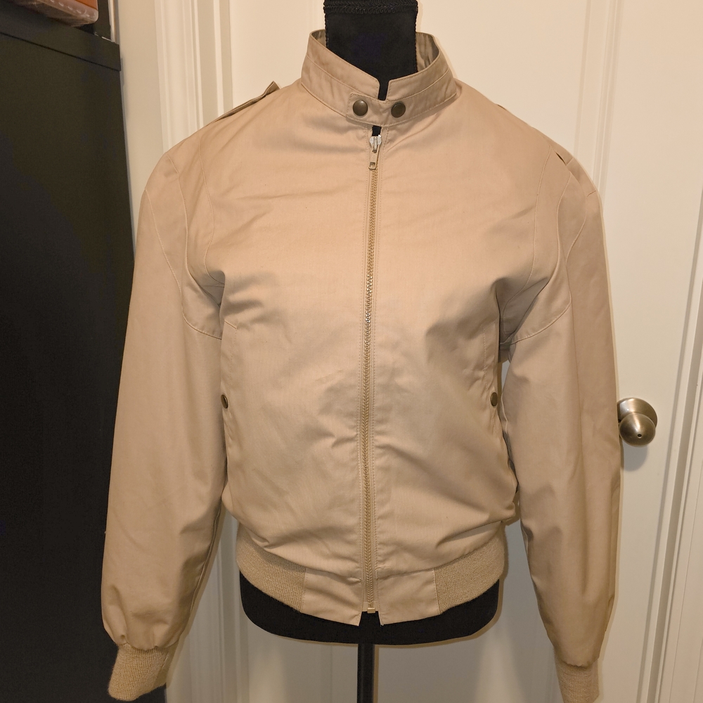 Clipper Mist - Vintage Tan Bomber Jacket - Size M